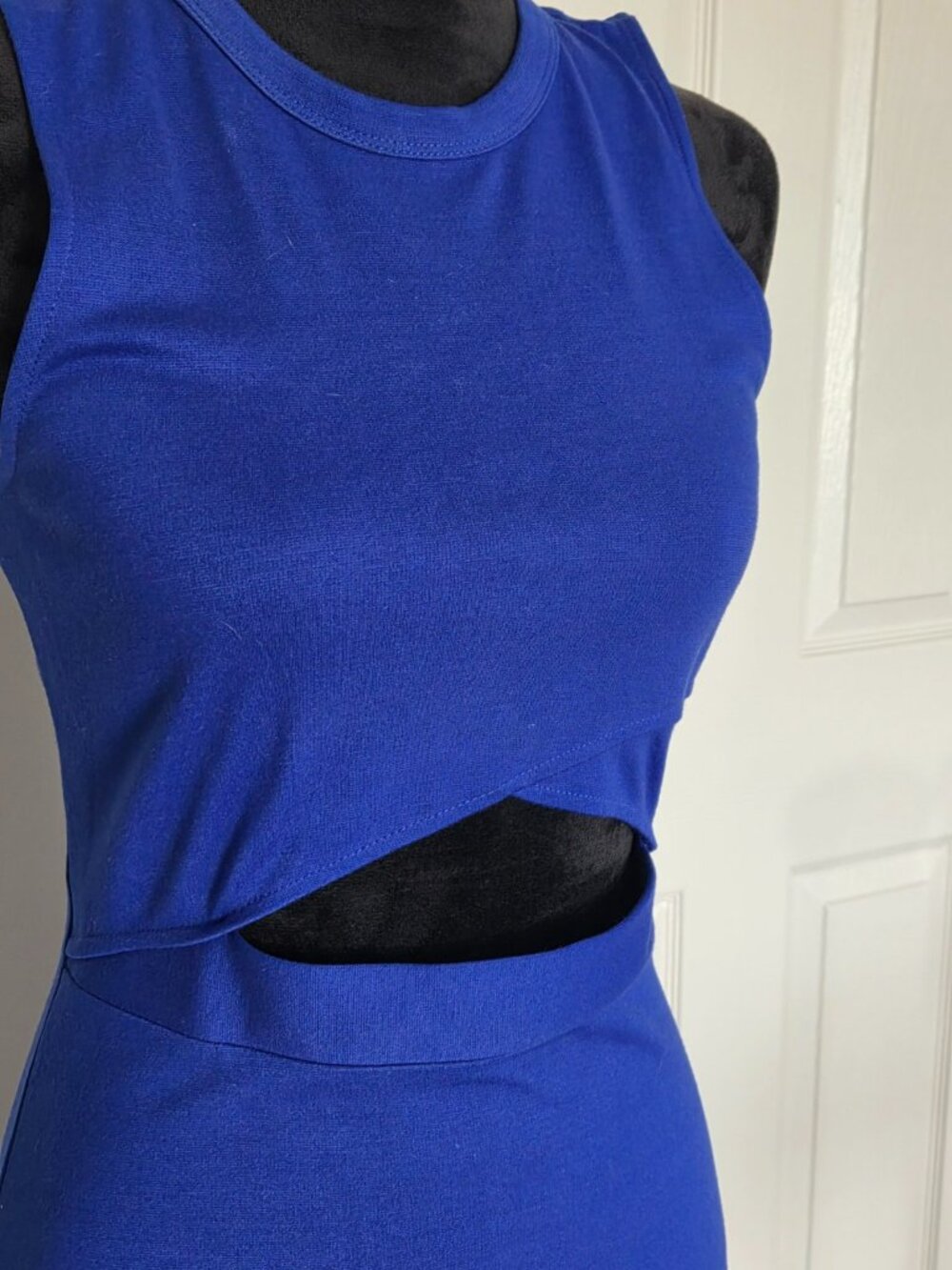 Express Royal Blue Cutout Bodycon Mini Dress – Size Small - Picture 3 of 6